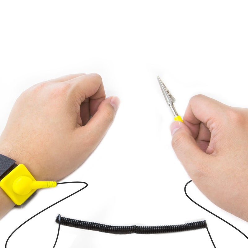 Kingwin Anti Static Wrist Strap Yellow Adjustable ESD Wrist Band with Grounding Cord Bracelet for PC Building, Electronics Repair, Computer Assembly, Laptop, DIY Tech, Static Electricity Protection - Image 2